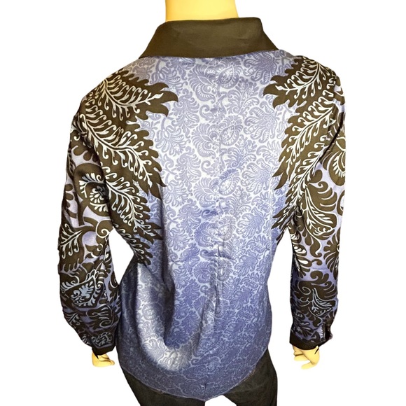 NWT Bob Mackie Wearable Art Blouse Small Blue - Picture 4 of 12